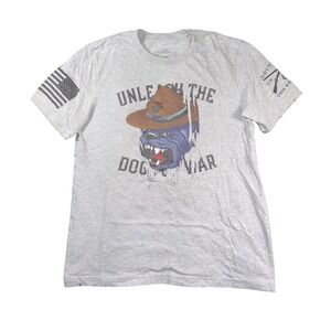 Grunt Style Unleash the Dog of War Shirt Mens Large Gray USMC Military Tee USA